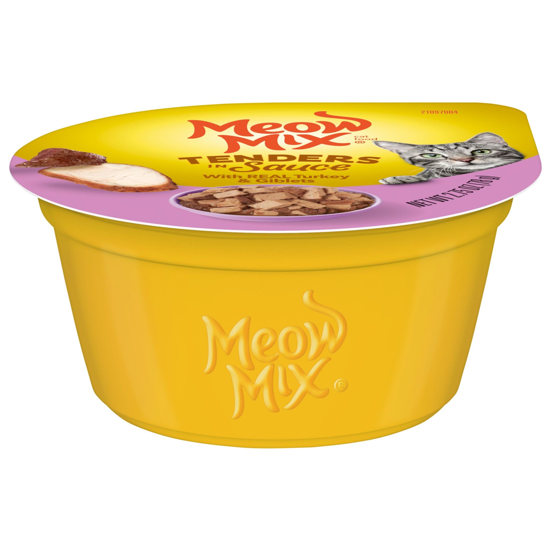 Meow Mix Tenders in Sauce with Turkey and Giblets Wet Cat Food, 2.75 oz cup (Packaging And Formulation Updates Underway)